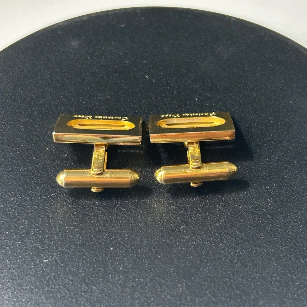 Vintage Christian Dior Gold Tone Cufflinks Set